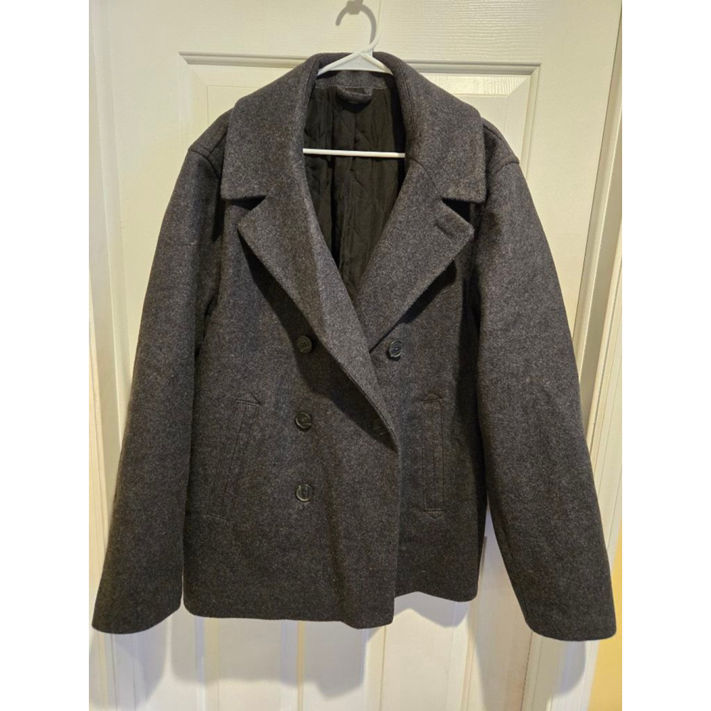 Men's Old Navy Dark Grey Wool Blend Pea Coat XL